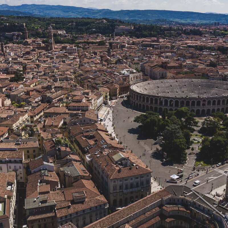 Verona  Piazza Bra E Centro Storico, Veduta Aerea  F.Modica  Archivio Comune Di Verona